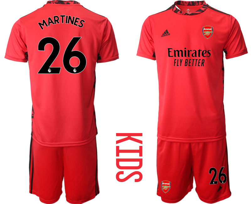 Cheap Youth 2020-2021 club Arsenal red goalkeeper 26 Soccer Jerseys